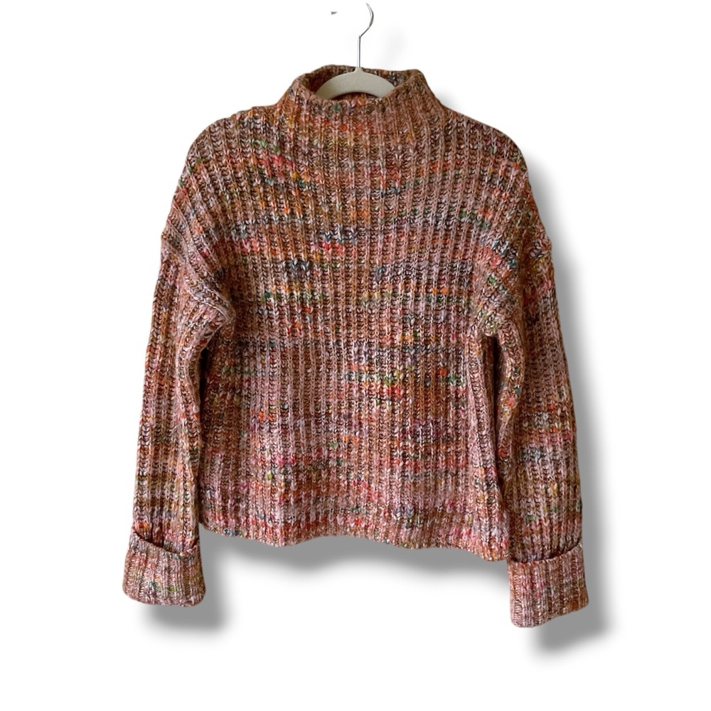 Madewell Rayner Mock Neck Sweater in Marled Cider Size S